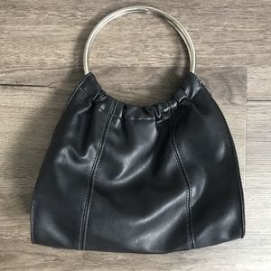Small black edgy vintage leather purse